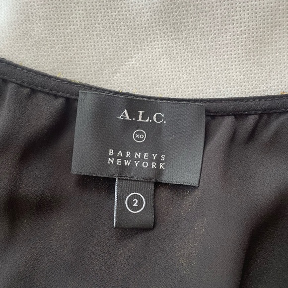 A.L.C. X Barney’s NYC Samantha Silk A-line Midi Dress Animal Print Metallic - Picture 5 of 8